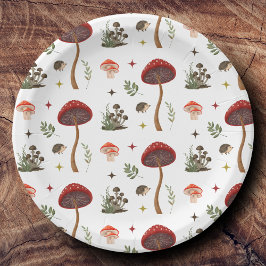 Paddestoel Woodland Forest Fairy Patroon Cottageco Papieren Bordje