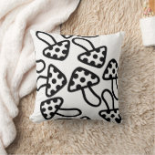 Paddestoel Zwart & Wit Sierkussen (Deken)