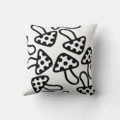 Paddestoel Zwart & Wit Sierkussen (Achterkant)