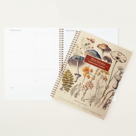  Paddestoelen Natuur Naam en onderwerp Planner (Display)