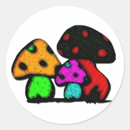 paddestoelen ronde sticker (Voorkant)