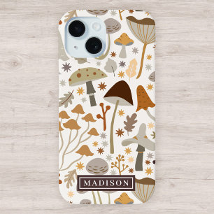 Paddestoelpatroon Aangepaste naam Sjabloon iPhone 15 Case