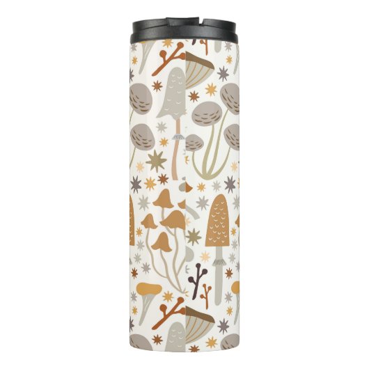 Paddestoelpatroon Aangepaste naam Sjabloon Thermosbeker (Achterkant)