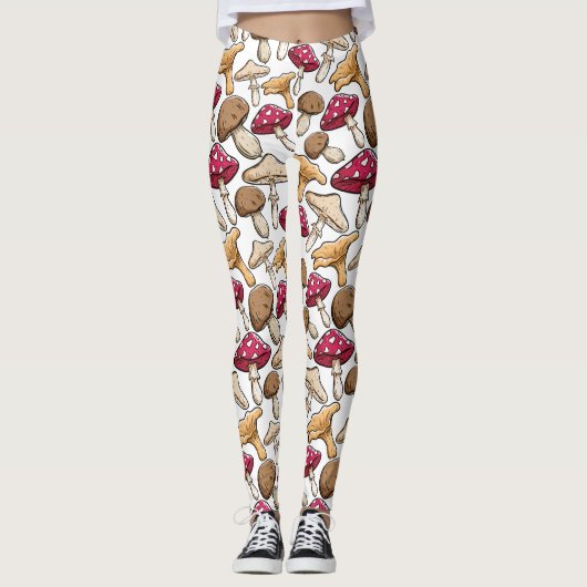 Paddestoelpatroon leggings (Voorkant)