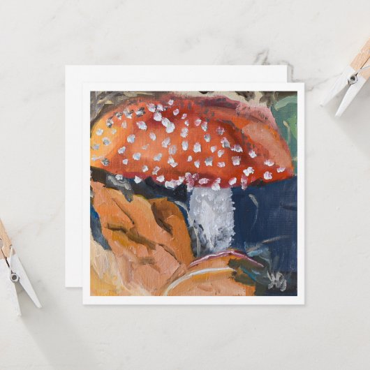 Paddestoeltje Kaart (Voorkant / Achterkant in situ)