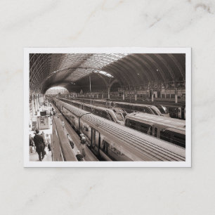 Paddington Station, Londen. Mini Foto (omrand) Visitekaartje