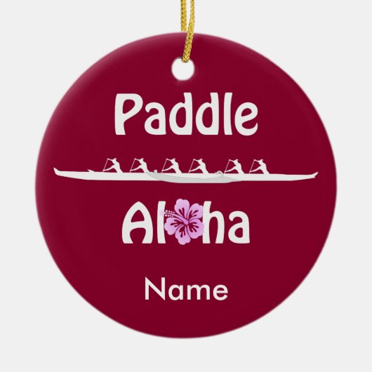 Paddle Aloha-Wahine Keramisch Ornament (Voorkant)