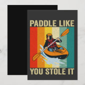 Paddle alsof je het gestolen had Funny Canoën Vint Kaart (Voorkant / Achterkant)