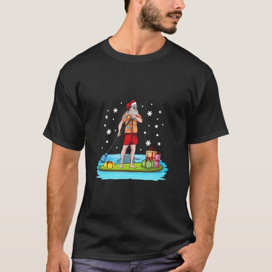 Paddle Board Hawaiian Kerstkerstkerstman Mele T-shirt (Voorkant)