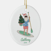 Paddle Board Santa Christmas Keramisch Ornament (Rechts)