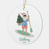 Paddle Board Santa Christmas Keramisch Ornament (Links)