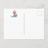 Paddle Board Santa Christmas Verhuisaankondiging Aankondigingskaart (Achterkant)