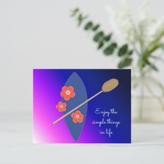 Paddle boarden met offerte briefkaart (Staand voorkant)