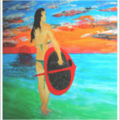 (Paddle boarding) Sticker (Voorkant)