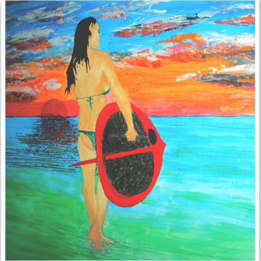 (Paddle boarding) Sticker (Voorkant)