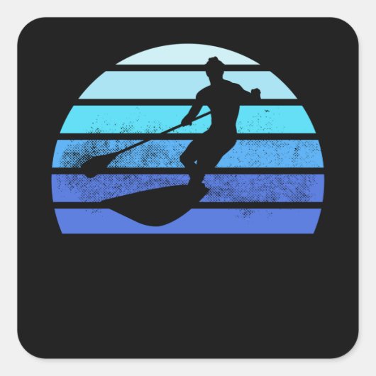  Paddle-boarding SUP Sunset Gift Vierkante Sticker (Voorkant)