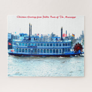 Paddle Boat Mississippi.kerstgroeten Legpuzzel