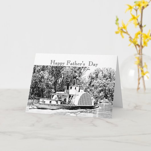 Paddle Boat op de Murray rivier de Victoria Nosalg Kaart (Gele Bloem)