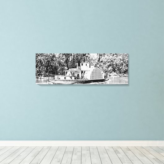 Paddle Boat op Murray River Victoria Canvas Afdruk (Insitu (Houten vloer))