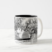 Paddle Boat op Murray River Victoria Tweekleurige Koffiemok (Voorkant rechts)