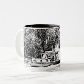 Paddle Boat op Murray River Victoria Tweekleurige Koffiemok (Voorkant links)