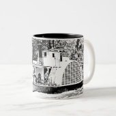 Paddle Boat op Murray River Victoria Tweekleurige Koffiemok (Voorkant rechts)