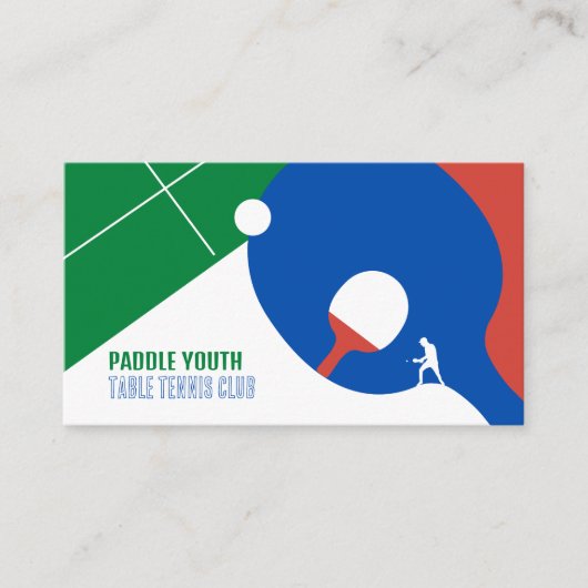 Paddle Design, Table Tennis Club, Instructor Visitekaartje (Voorkant)