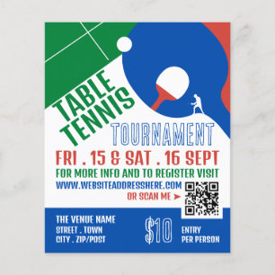 Paddle Design, Table Tennis Tournament Adverteren Flyer