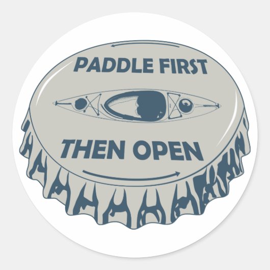 Paddle eerst dan openen ronde sticker (Voorkant)