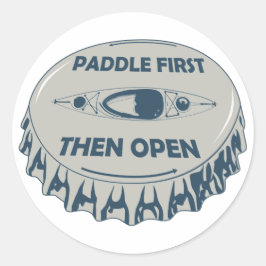 Paddle eerst dan openen ronde sticker