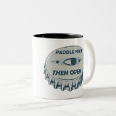 Paddle eerst dan openen tweekleurige koffiemok (Voorkant rechts)