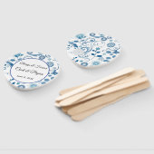 Paddle Fan-Blue Floral Hand Fan Handwaaier (Niet-gemonteerd)