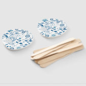 Paddle Fan-Blue Floral Handwaaier (Niet-gemonteerd)