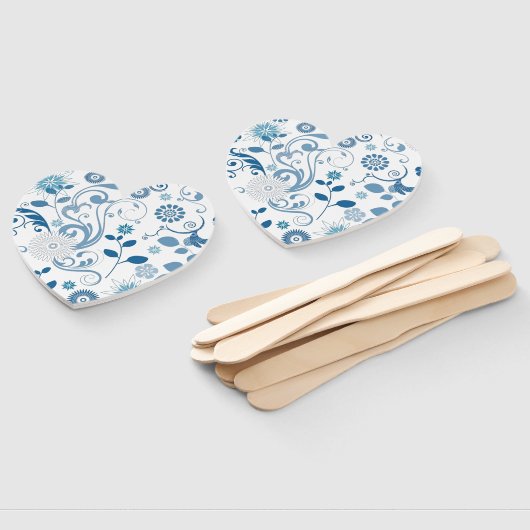 Paddle Fan-Blue Floral Handwaaier (Niet-gemonteerd)