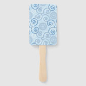 Paddle Fan-Blue Pearls Hand Fan Handwaaier (Achterkant)