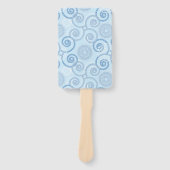 Paddle Fan-Blue Pearls Hand Fan Handwaaier (Voorkant)
