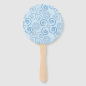 Paddle Fan-Blue Pearls Hand Fan Handwaaier (Achterkant)