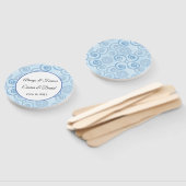 Paddle Fan-Blue Pearls Hand Fan Handwaaier (Niet-gemonteerd)