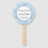 Paddle Fan-Blue Pearls Hand Fan Handwaaier (Voorkant)