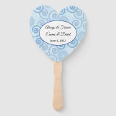 Paddle Fan-Blue Pearls Hand Fan Handwaaier (Voorkant)