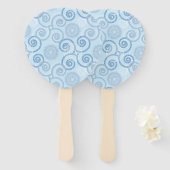 Paddle Fan-Blue Pearls Handwaaier (Voorkant en achterkant)
