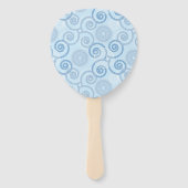 Paddle Fan-Blue Pearls Handwaaier (Achterkant)