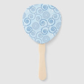 Paddle Fan-Blue Pearls Handwaaier (Voorkant)
