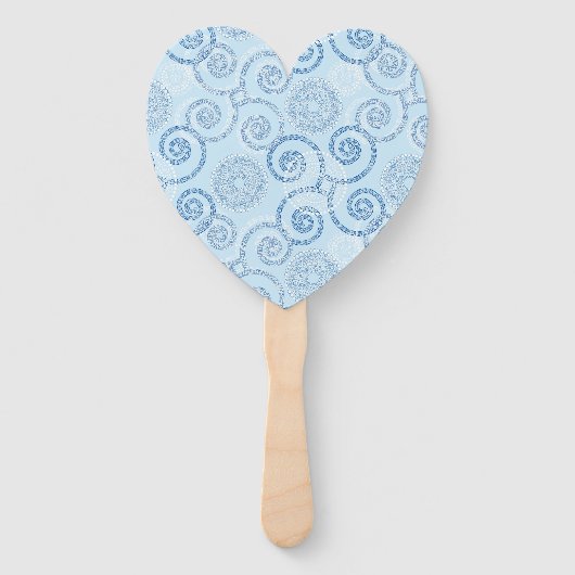 Paddle Fan-Blue Pearls Handwaaier (Voorkant)