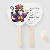 Paddle Fan Sloth Karakter als Mozes Handwaaier (Voorkant en achterkant)