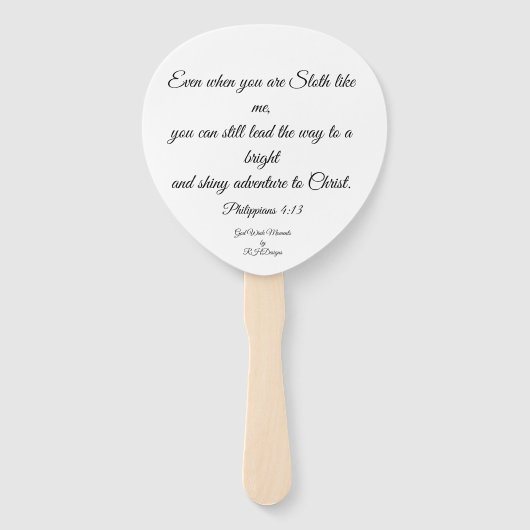 Paddle Fan Sloth Karakter als Mozes Handwaaier (Achterkant)