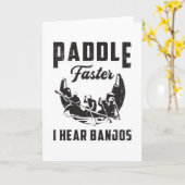 Paddle Faster I Hear Banjos Canoe Boat River Funny Kaart (Gele Bloem)