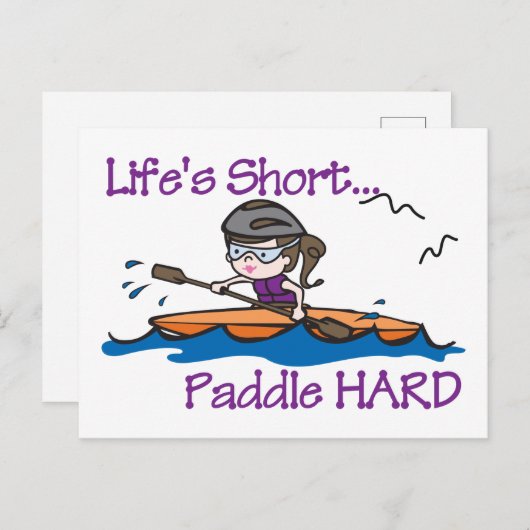 Paddle Hard Briefkaart (Voorkant / Achterkant)