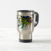 Paddle hard, crew, draak reisbeker (Voorkant rechts)