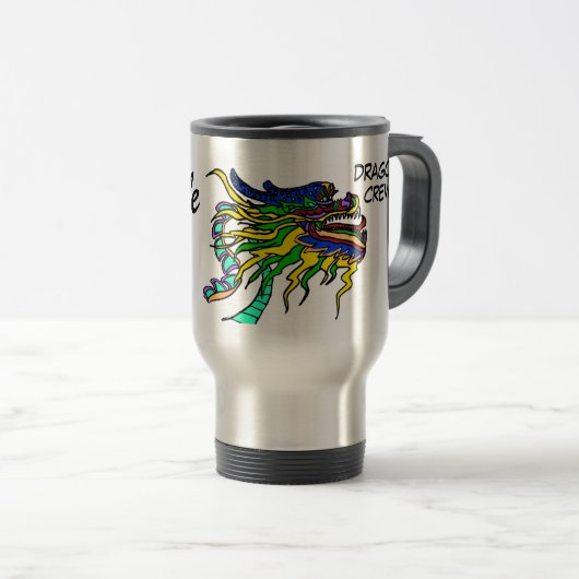 Paddle hard, crew, draak reisbeker (Voorkant rechts)